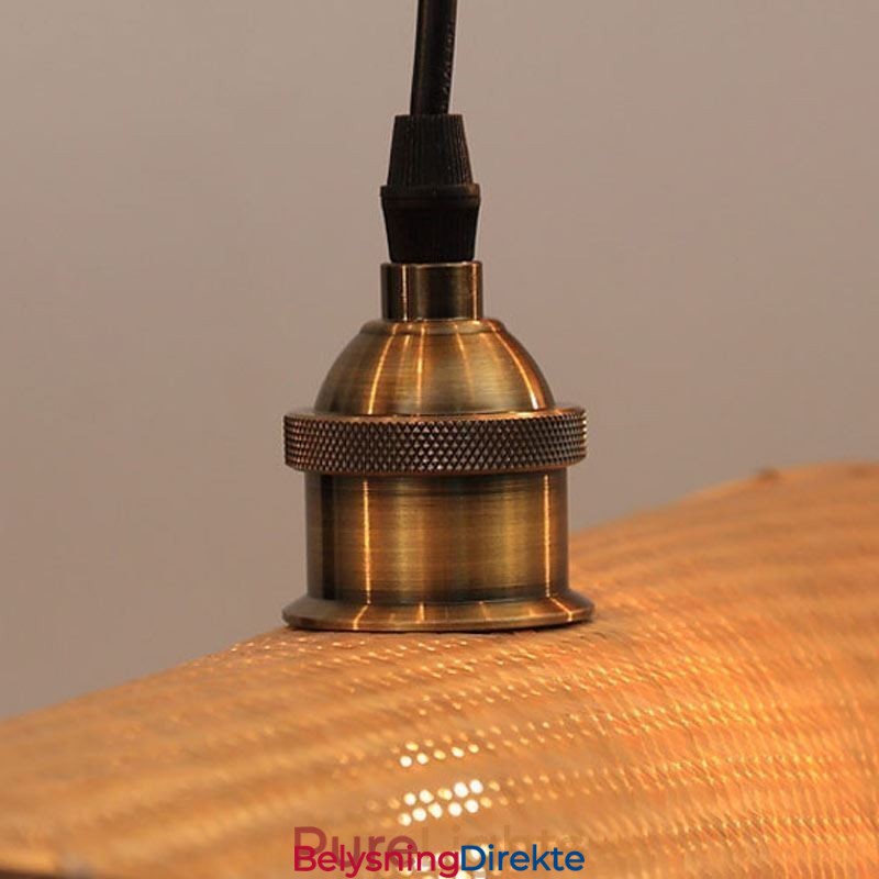 Kreativ Bladformet Pendellampe Moderne Bambus Pendellampe Tearoom Lighting