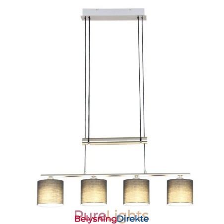 Moderne Pendellampe Med 4 Lys Og Justerbar Høyde I Stoffskjerm