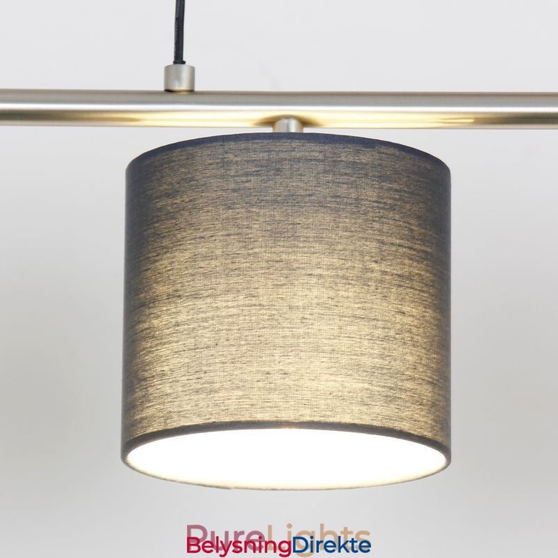 Moderne Pendellampe Med 4 Lys Og Justerbar Høyde I Stoffskjerm