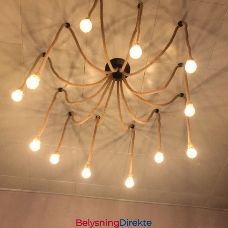 Retro Stil 6 10 Hoder Anhengslampe Hamptau Lysekrone Vintage Taklampe