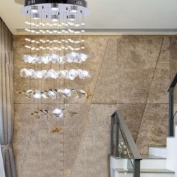 Nordisk Pendellampe Kreativ Sommerfugl-Pendellampe I Glass