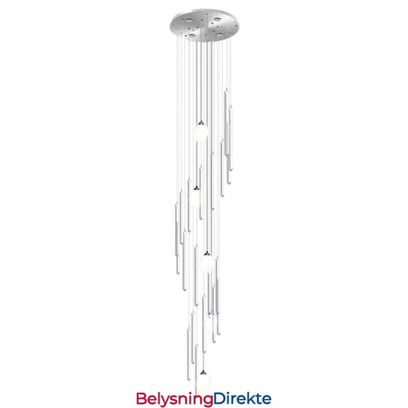 Klyngeformet Pendellampe Moderne Stor Pendelkrystalllysekrone Tosidig Trapp