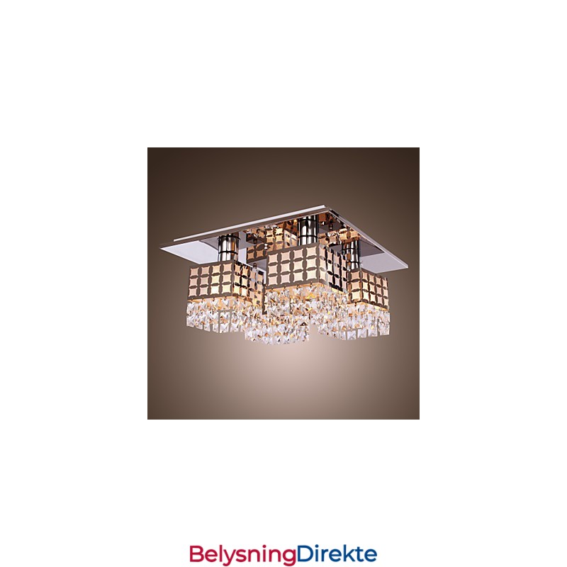 Lysekrone Moderne Krystall Rustfritt Stål Stue 4 Lys