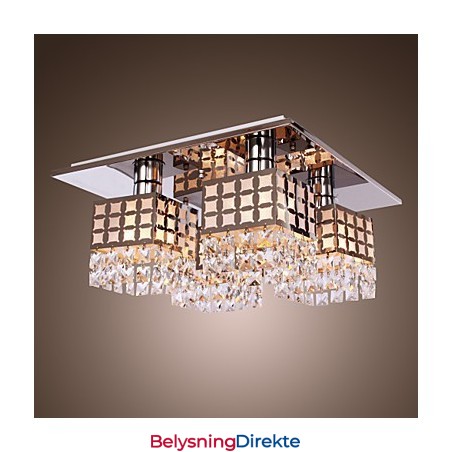 Lysekrone Moderne Krystall Rustfritt Stål Stue 4 Lys