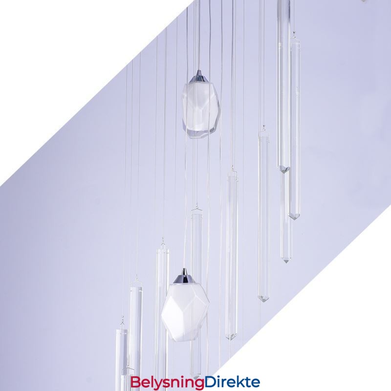 Klyngeformet Pendellampe Moderne Stor Pendelkrystalllysekrone Tosidig Trapp