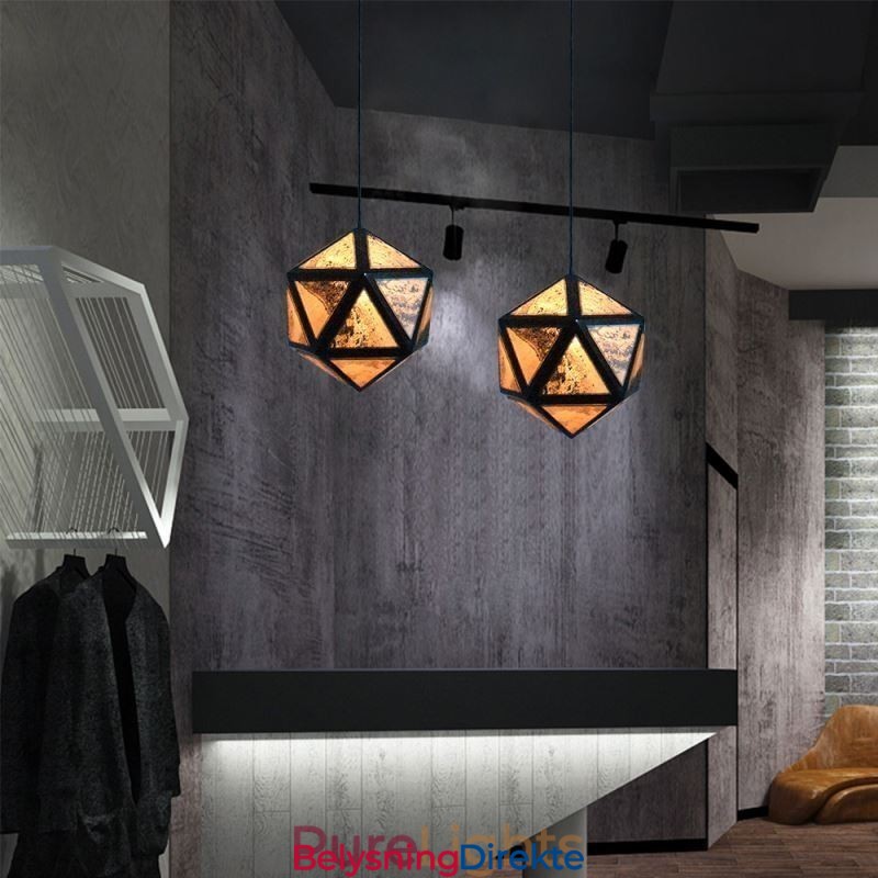 Geometrisk Pendellampe Diamantformet 3D Gjennomsiktig Design