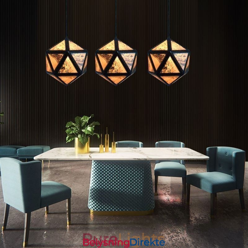 Geometrisk Pendellampe Diamantformet 3D Gjennomsiktig Design