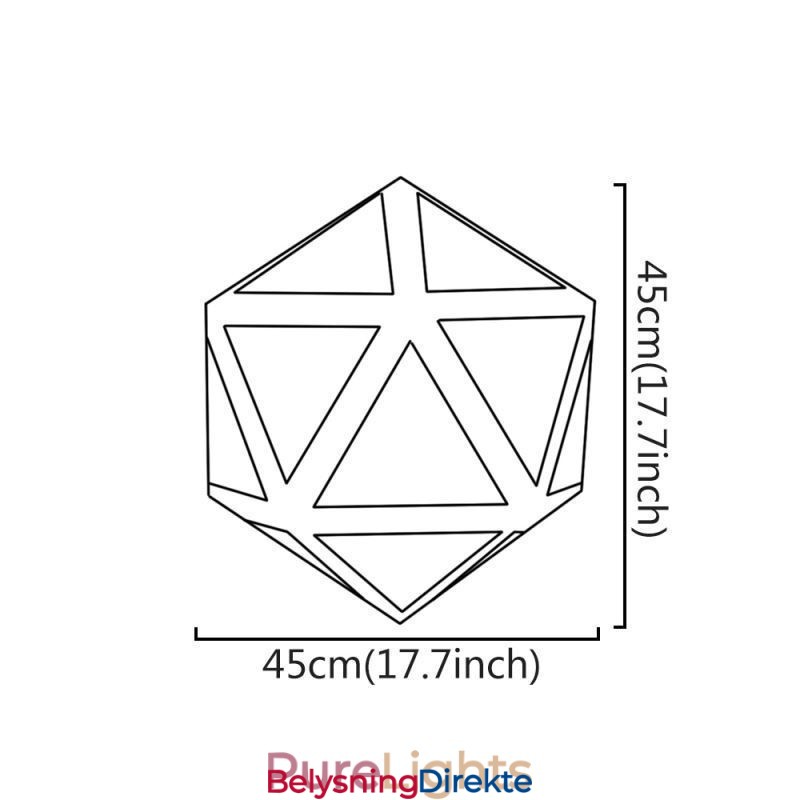 Geometrisk Pendellampe Diamantformet 3D Gjennomsiktig Design