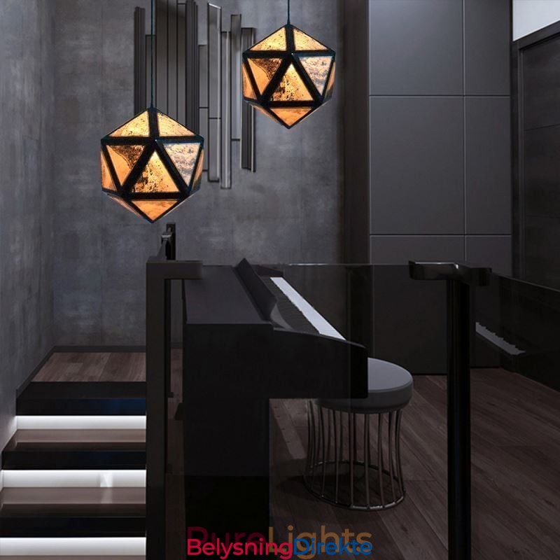 Geometrisk Pendellampe Diamantformet 3D Gjennomsiktig Design