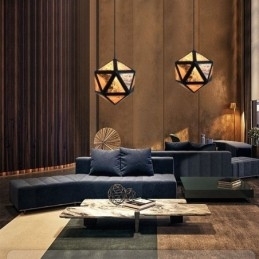 Geometrisk Pendellampe Diamantformet 3D Gjennomsiktig Design