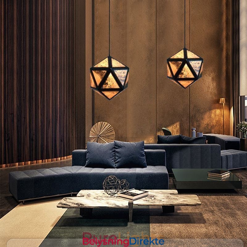 Geometrisk Pendellampe Diamantformet 3D Gjennomsiktig Design