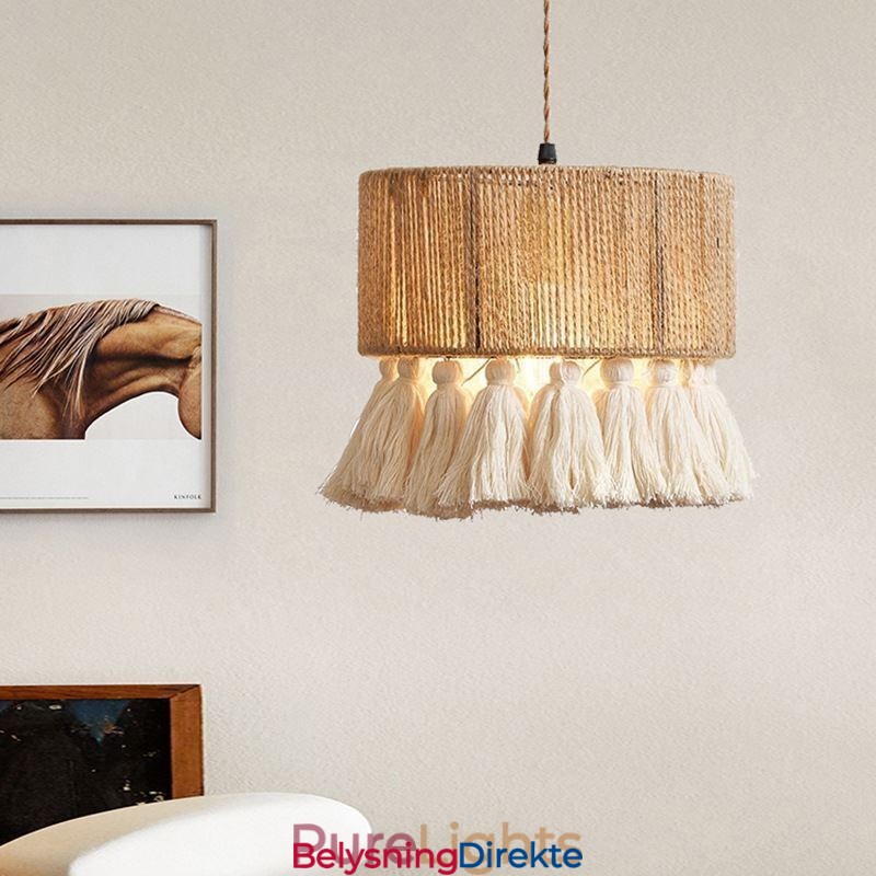 Hamptau Pendellampe Retro Dekorasjon Taklampe Dusk Lampeskjerm
