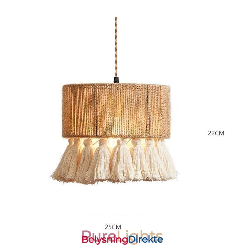 Hamptau Pendellampe Retro Dekorasjon Taklampe Dusk Lampeskjerm