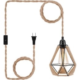 Retro Pendellampe Med Hamptau, Taklampe, 5 M Hengende Wire