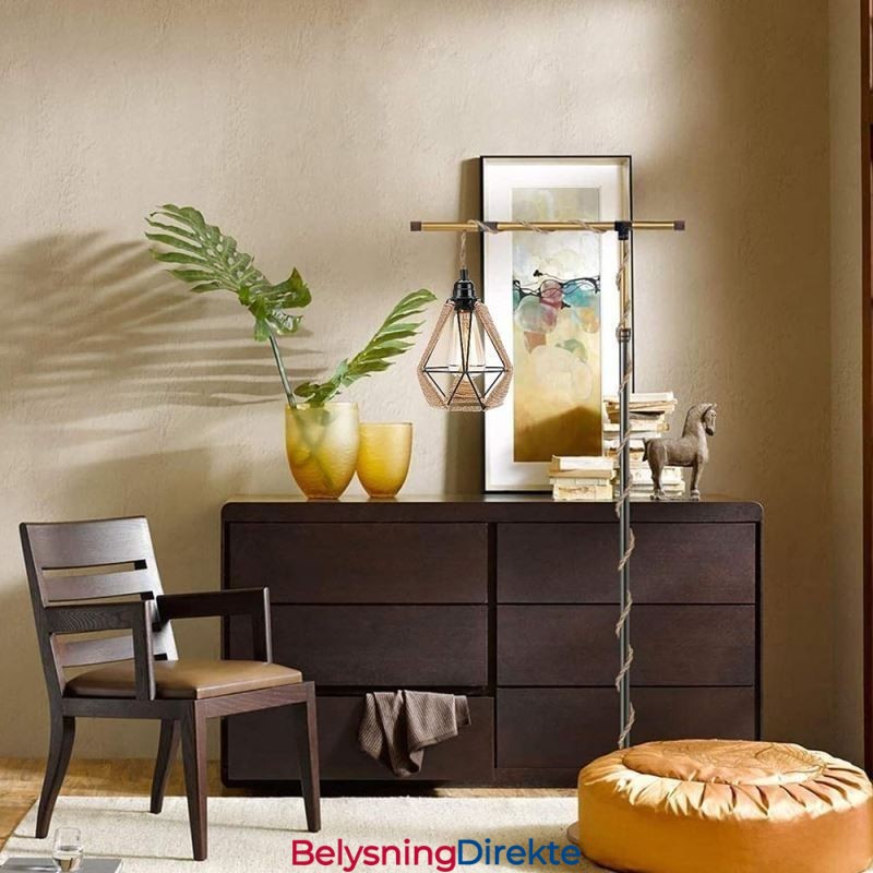 Retro Pendellampe Med Hamptau, Taklampe, 5 M Hengende Wire