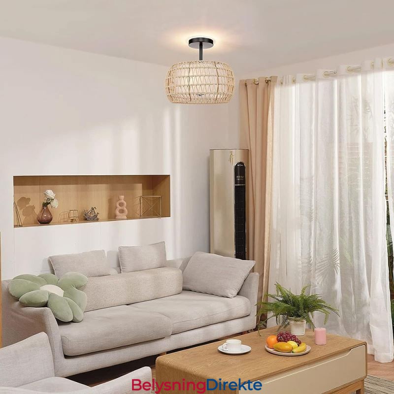 Papirsnor I Stoff, Innfelt, 32 Cm, Rund Lampeskjerm, 3 Lys