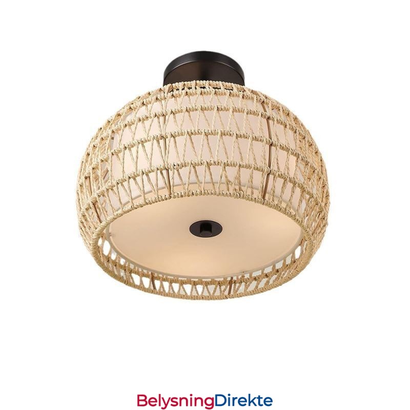 Papirsnor I Stoff, Innfelt, 32 Cm, Rund Lampeskjerm, 3 Lys