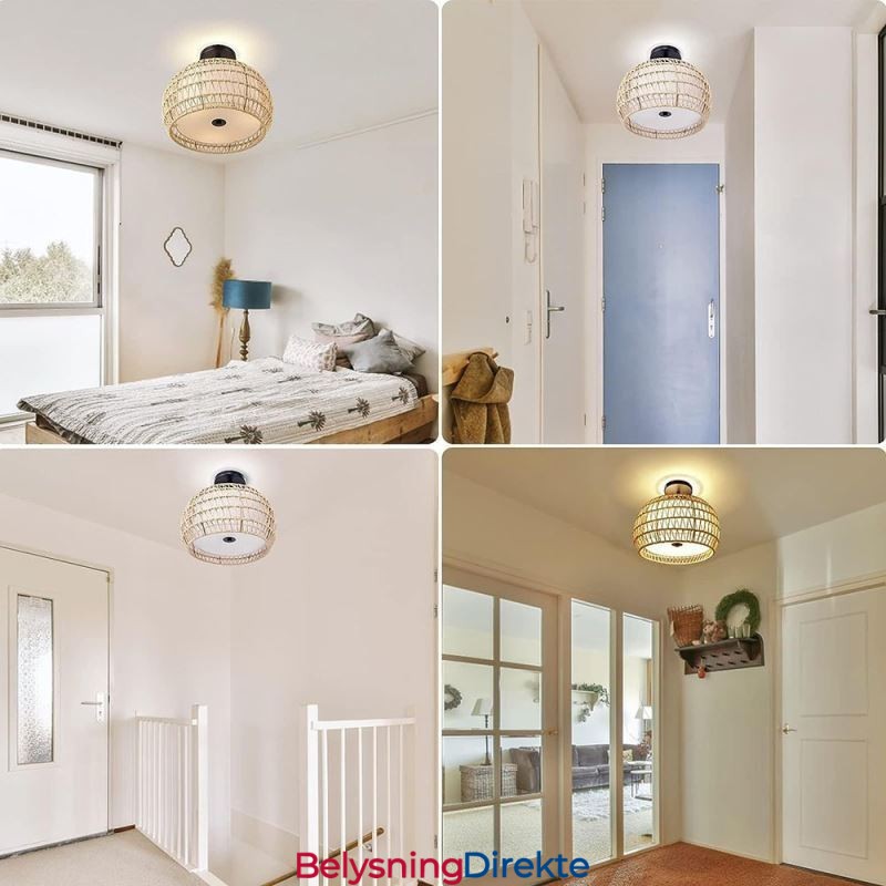 Papirsnor I Stoff, Innfelt, 32 Cm, Rund Lampeskjerm, 3 Lys