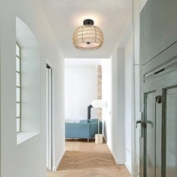 Papirsnor I Stoff, Innfelt, 32 Cm, Rund Lampeskjerm, 3 Lys