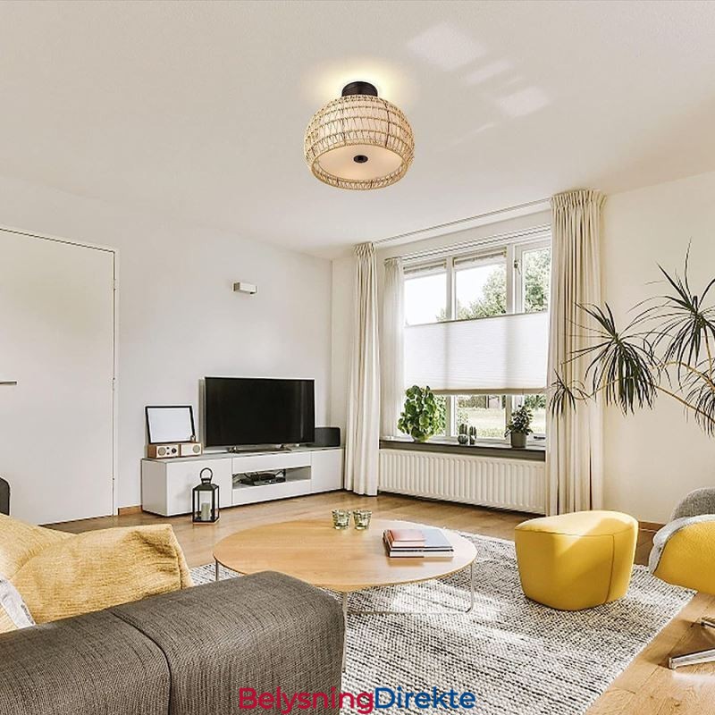 Papirsnor I Stoff, Innfelt, 32 Cm, Rund Lampeskjerm, 3 Lys