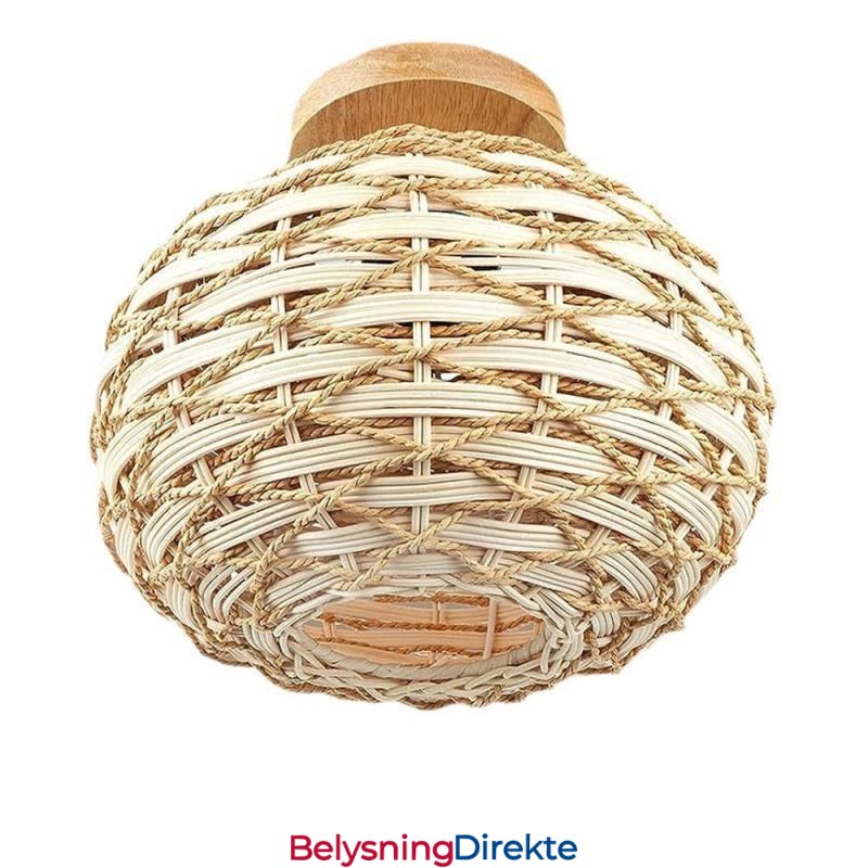 Trefarget Gresskar Innfelt Papirtau Rotting Vevd Lampeskjerm