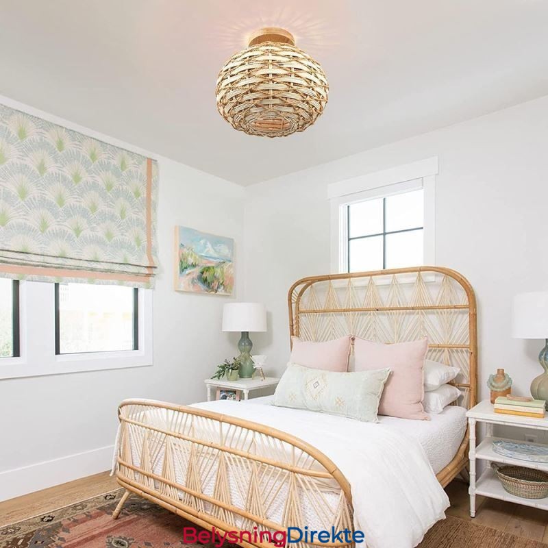 Trefarget Gresskar Innfelt Papirtau Rotting Vevd Lampeskjerm