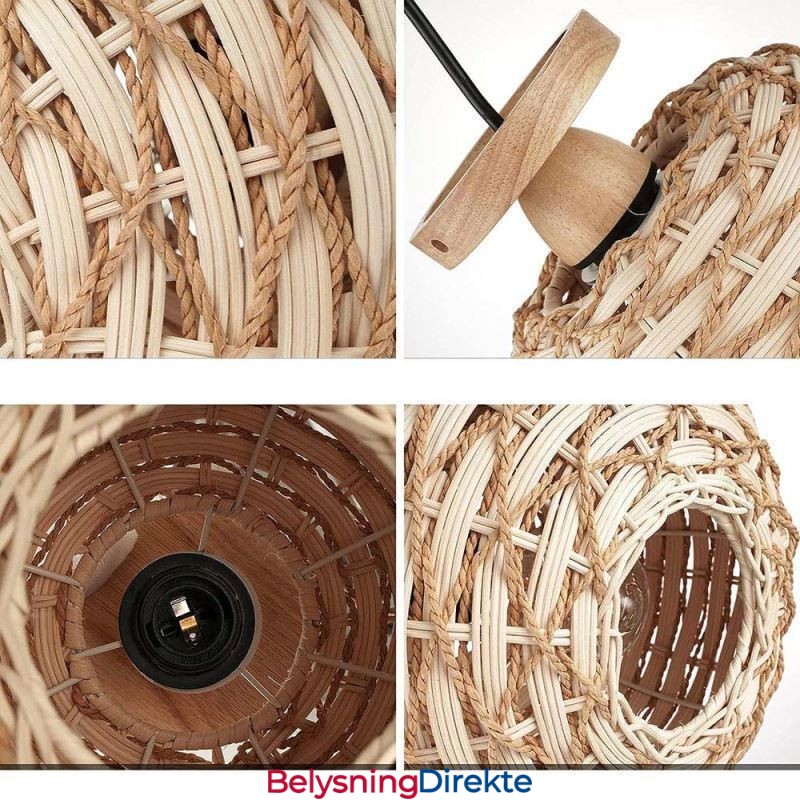 Trefarget Gresskar Innfelt Papirtau Rotting Vevd Lampeskjerm