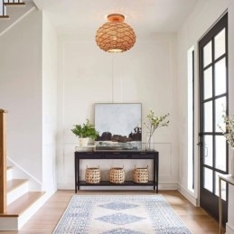 Trefarget Gresskar Innfelt Papirtau Rotting Vevd Lampeskjerm