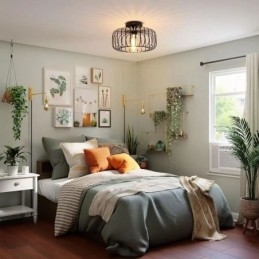 Enkel Innfelt Taklampe I Jern Med Fuglebur