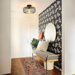 Enkel Innfelt Taklampe I Jern Med Fuglebur