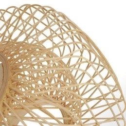 Retro Dobbeltlags Taklampe Håndvevd Bambus Lampeskjerm Taklampe