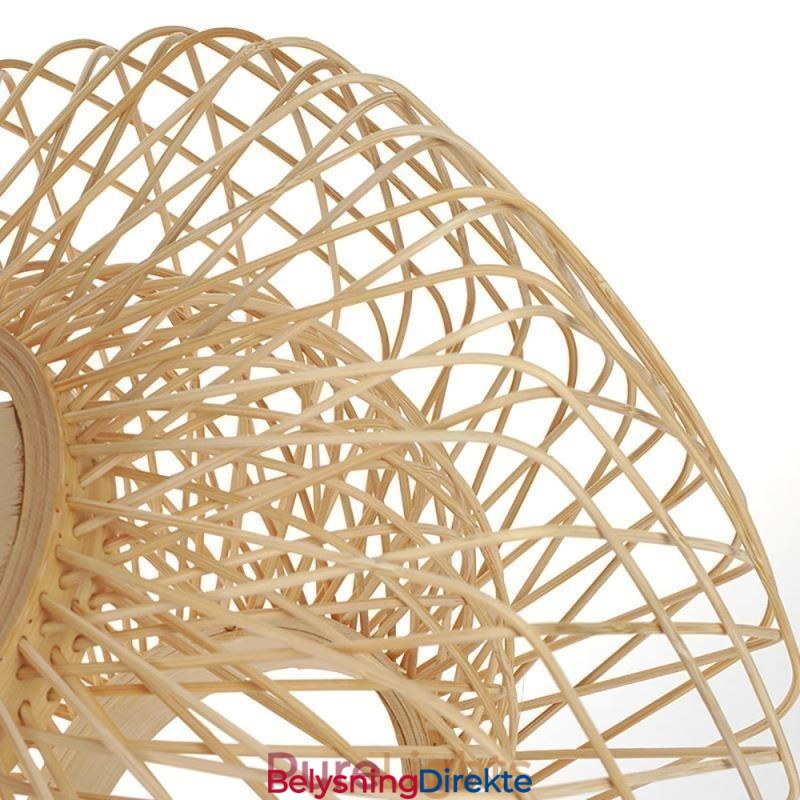 Retro Dobbeltlags Taklampe Håndvevd Bambus Lampeskjerm Taklampe