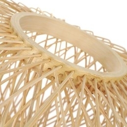 Retro Dobbeltlags Taklampe Håndvevd Bambus Lampeskjerm Taklampe