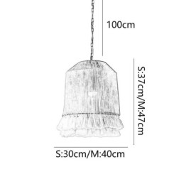 Rustikk Pendellampe I Bohemsk Stil Med Hamptau-Dusktaklampe