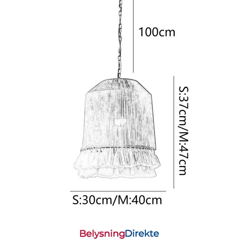 Rustikk Pendellampe I Bohemsk Stil Med Hamptau-Dusktaklampe