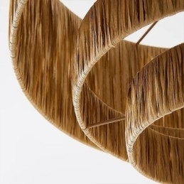 Landlig Retro Pendellampe Med Flere Lag I Papirsnor Og Lampeskjerm I Tak