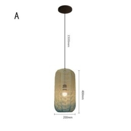 Papirsnor-Anhengslampe I Landlig Retro-Stil Med Gradientblå Taklampe