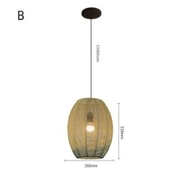 Papirsnor-Anhengslampe I Landlig Retro-Stil Med Gradientblå Taklampe