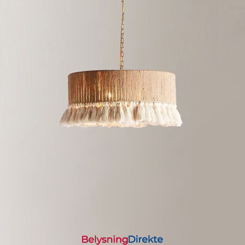 Retro Pendellampe I Bohemsk Stil Med Hamptau Og Dusktak