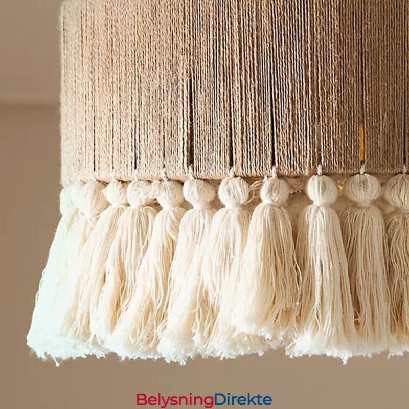 Retro Pendellampe I Bohemsk Stil Med Hamptau Og Dusktak