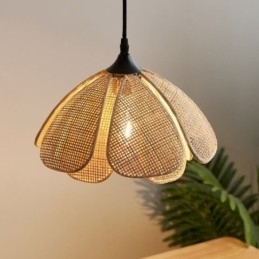 Rattan Pendellampe Retro Rotting Taklampe