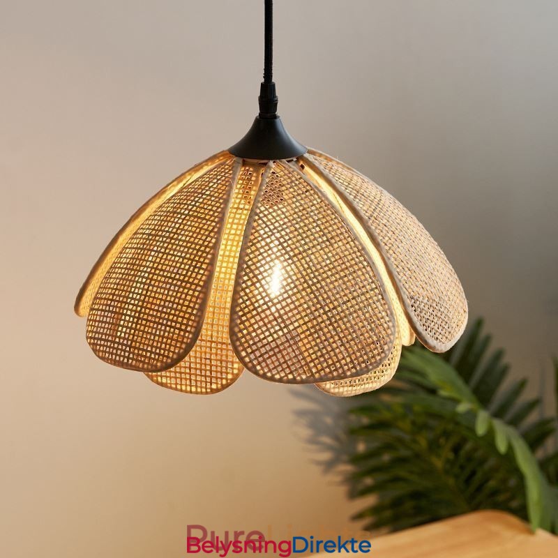 Rattan Pendellampe Retro Rotting Taklampe