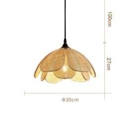 Rattan Pendellampe Retro Rotting Taklampe