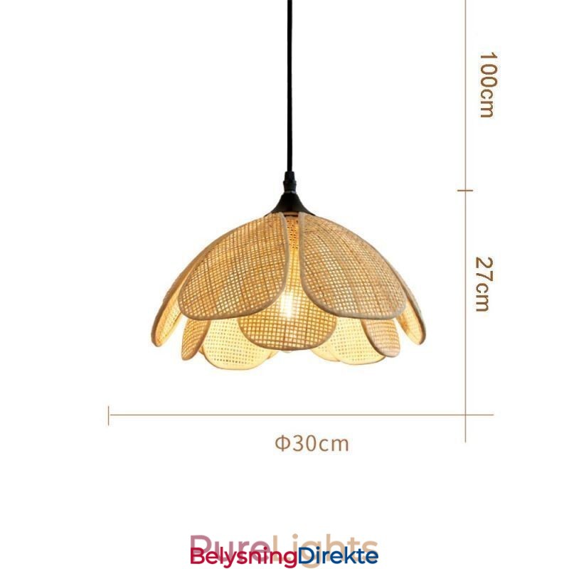 Rattan Pendellampe Retro Rotting Taklampe