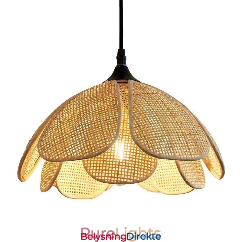 Rattan Pendellampe Retro Rotting Taklampe