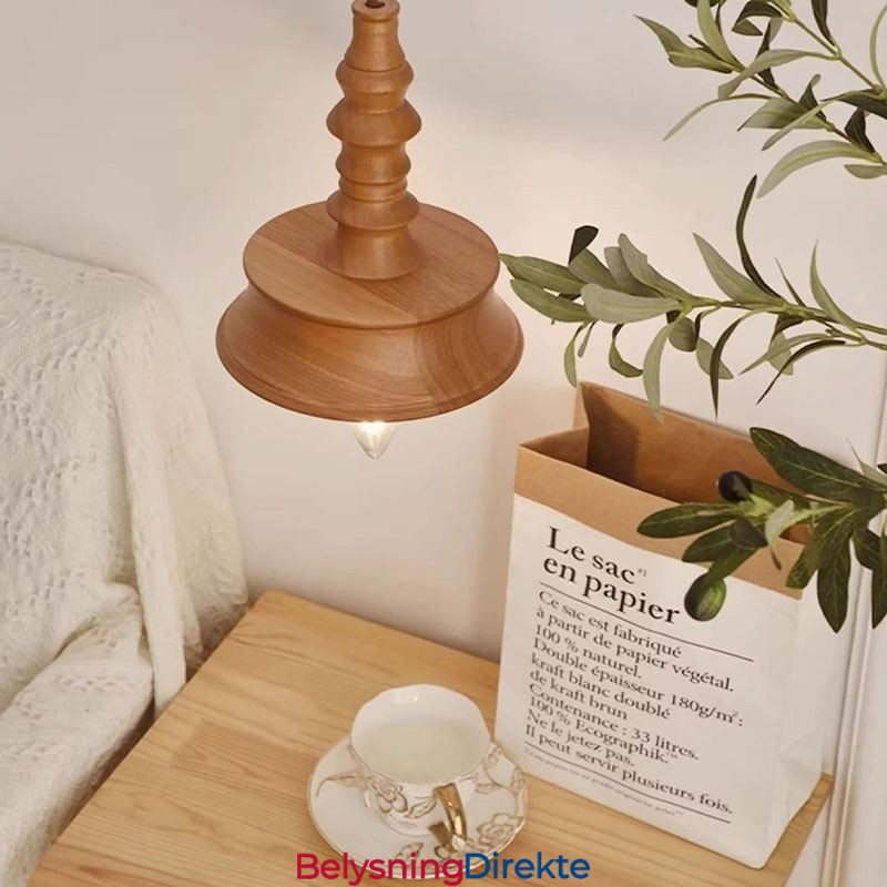 Anhengslampe I Gummitre I Vintagestil