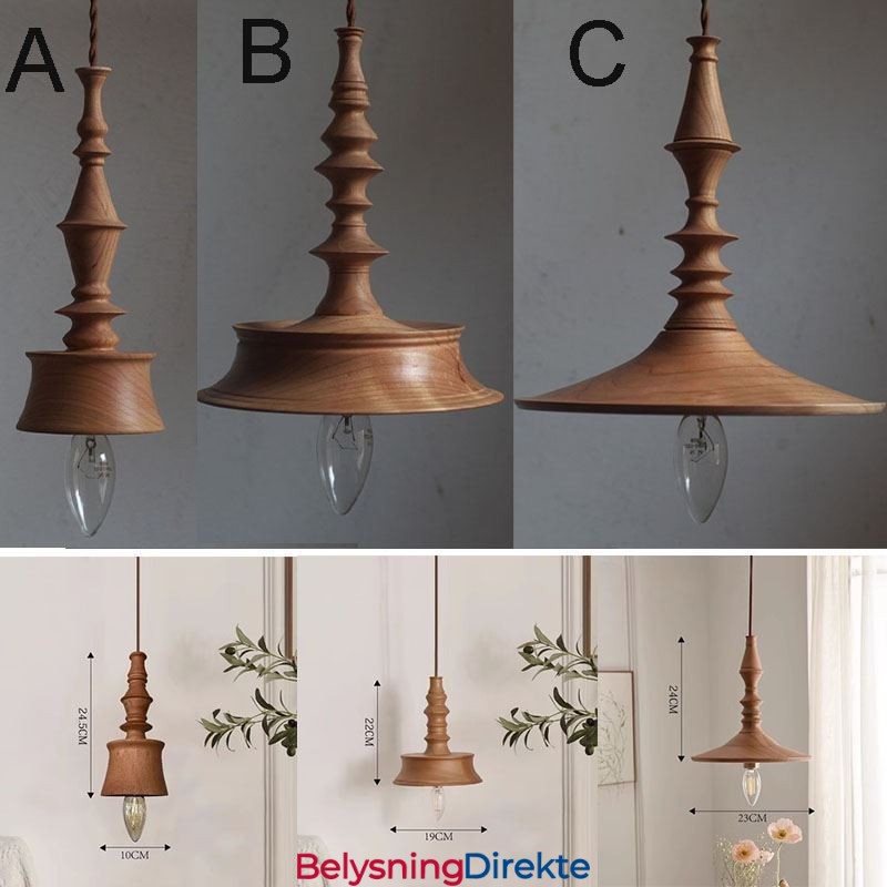 Anhengslampe I Gummitre I Vintagestil