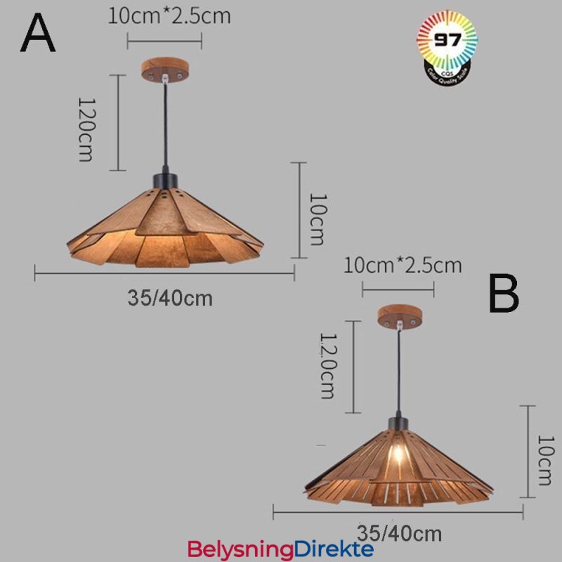 Retro Pendellampe Kreativ Taklampe I Tre