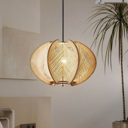Nordisk Pendellampe I Retrostil I Wabi Sabi-Stil, Håndlaget Taklampe I Heltre