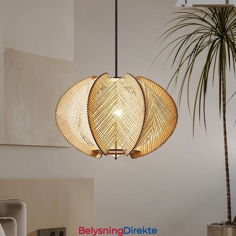 Nordisk Pendellampe I Retrostil I Wabi Sabi-Stil, Håndlaget Taklampe I Heltre